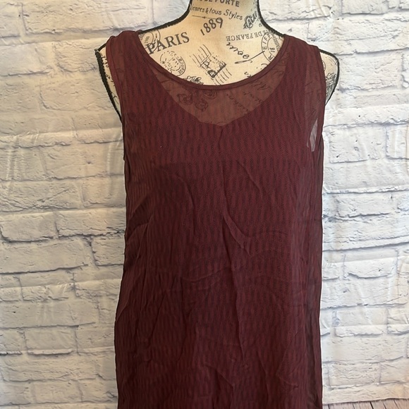 Eileen Fisher Silk Dress Crinkle Overlay Sleeveless Size XS - Picture 2 of 9
